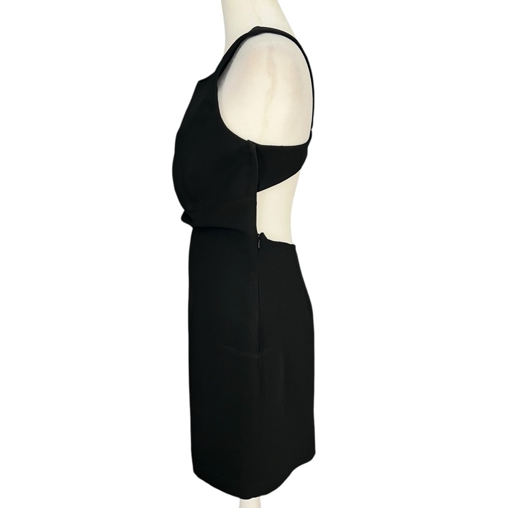 ANDREA POLIZZI for REX LESTER Open Back Mini Dress Black Date Night LBD Size 4